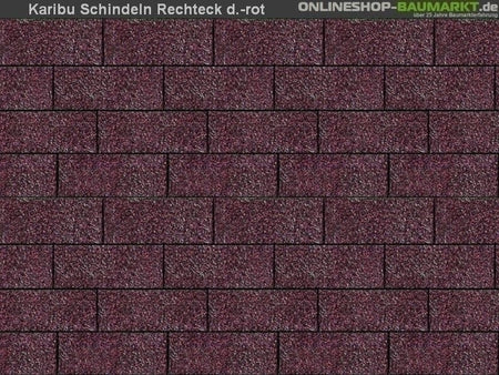 Karibu Dachschindeln Rechteck dunkelrot 21 Pakete
