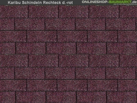 Karibu Dachschindeln Rechteck dunkelrot 27 Pakete