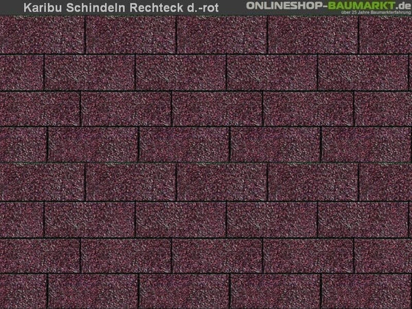 Karibu Dachschindeln Rechteck dunkelrot 3 Pakete