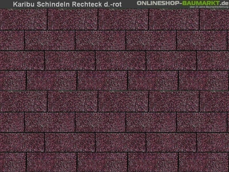 Karibu Dachschindeln Rechteck dunkelrot 4 Pakete