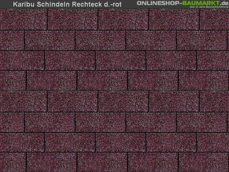 Karibu Dachschindeln Rechteck dunkelrot 7 Pakete
