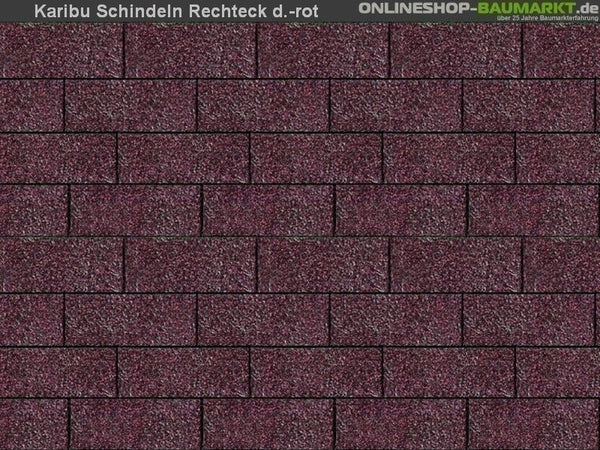 Karibu Dachschindeln Rechteck dunkelrot 7 Pakete