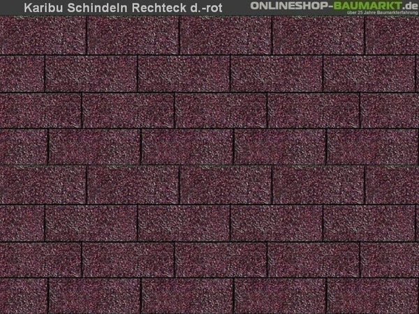 Karibu Dachschindeln Rechteck dunkelrot 9 Pakete