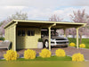 Karibu Doppelcarport ECO mit integriertem Abstellraum 2 und Wände