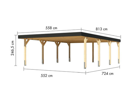 Karibu Doppelcarport Leimholz 2