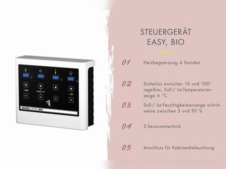 Karibu Fasshaus 2 asymmetrisch, inkl. 9 kW Bioofen ext. Steuerung