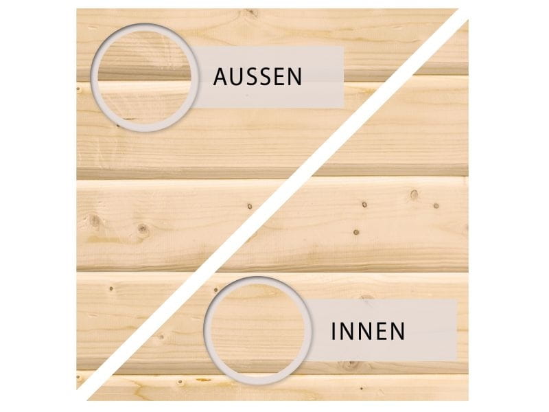 Karibu Fasssauna 3 ohne Ofen - 38 mm mit Vorraum