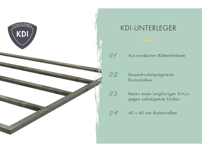 Karibu Gartenhaus Chione, natur 38 mm, inkl. überdachter Terrasse