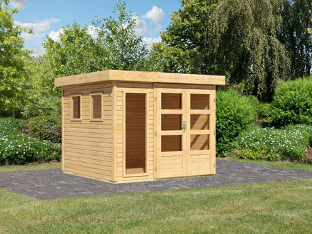 Karibu Gartenhaus Lahar 3,5, natur , 19 mm