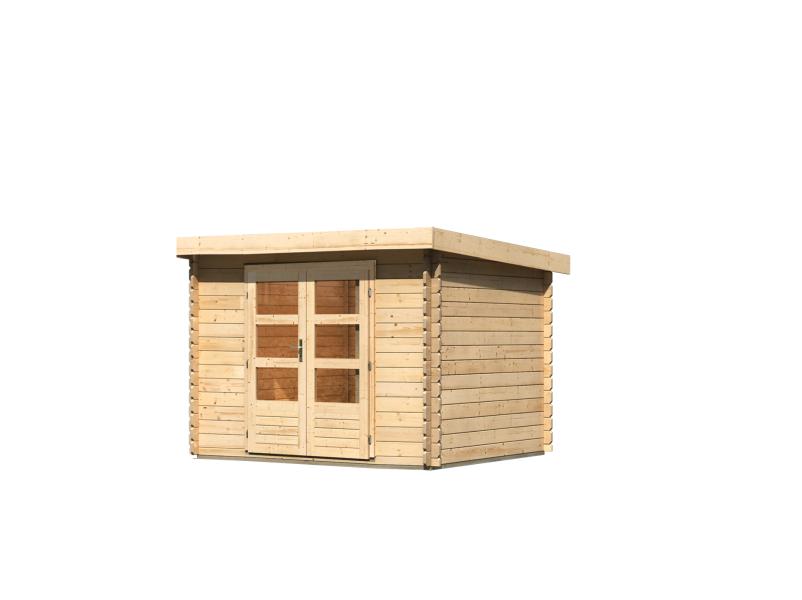 Karibu Gartenhaus Olaf 3 natur, inkl. Doppelflügeltür