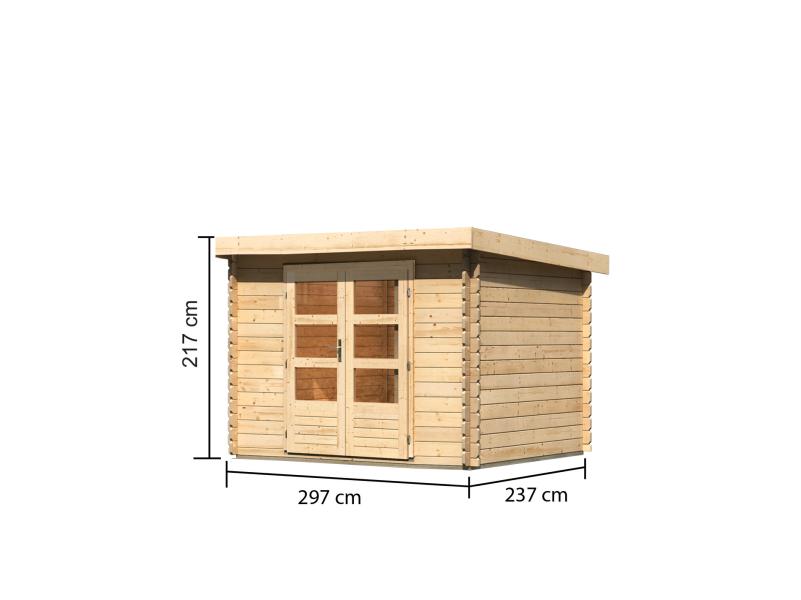 Karibu Gartenhaus Olaf 3 natur, inkl. Doppelflügeltür