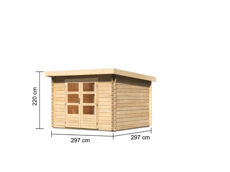 Karibu Gartenhaus Olaf 5 natur, inkl. Doppelflügeltür