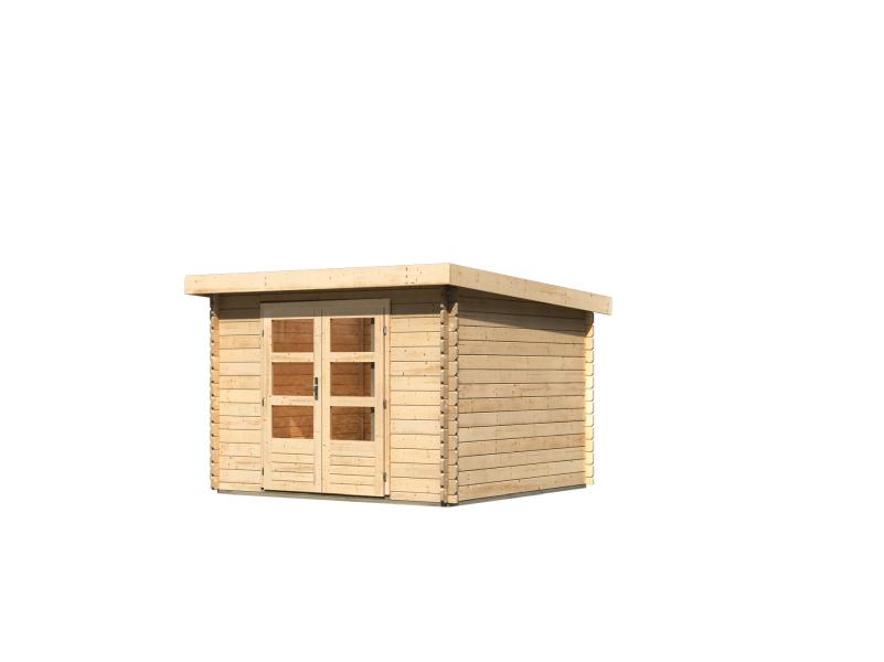 Karibu Gartenhaus Olaf 5 natur, inkl. Doppelflügeltür