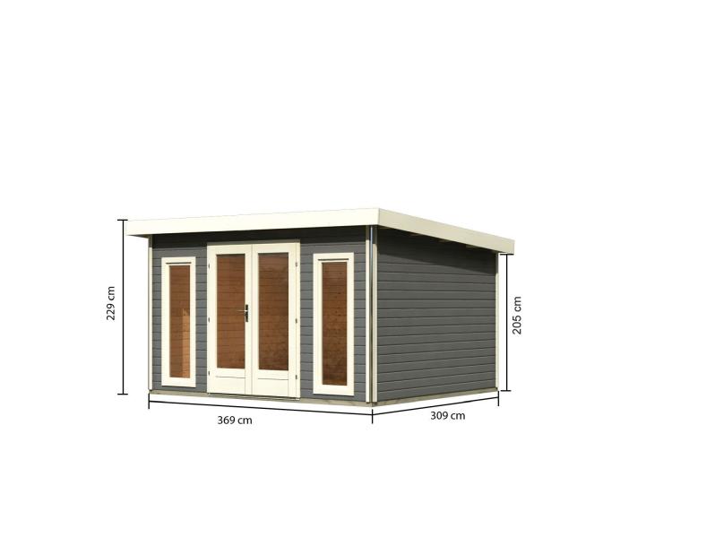 Karibu Gartenhaus Radeburg 2 terragrau 38 mm