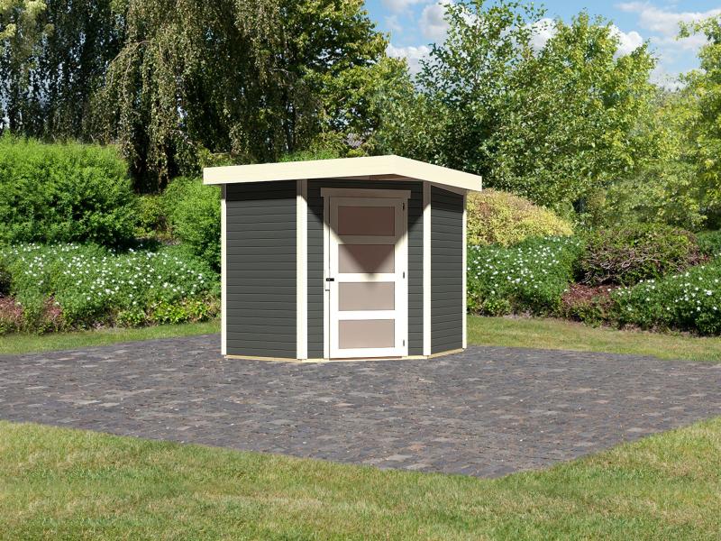 Karibu Gartenhaus Schwandorf 3 terragrau 19 mm