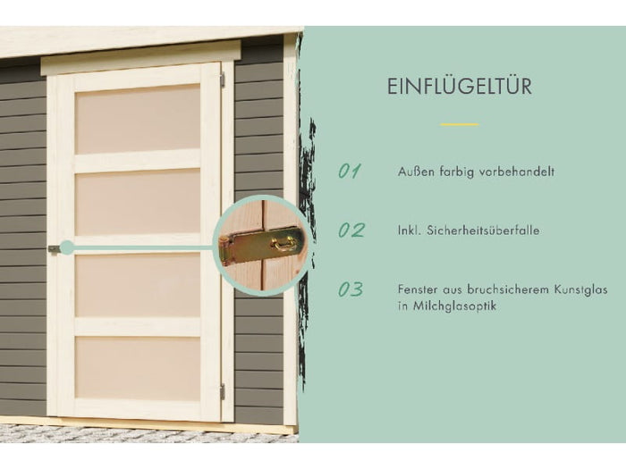 Karibu Gartenhaus Schwandorf 3 terragrau 19 mm