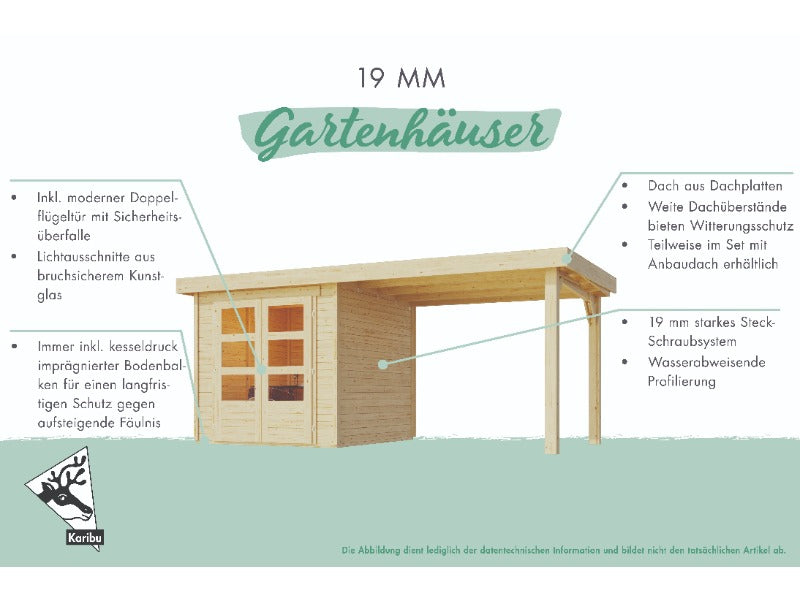 Karibu Gartenhaus Stockach 2, schwarz