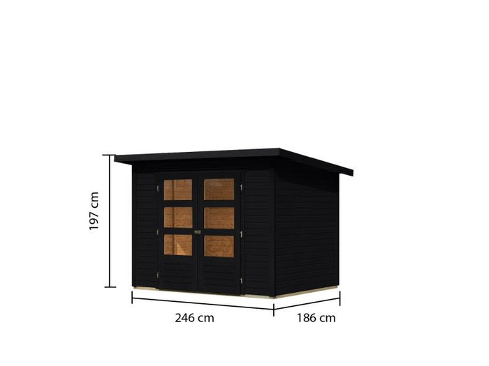 Karibu Gartenhaus Stockach 3 in schwarz