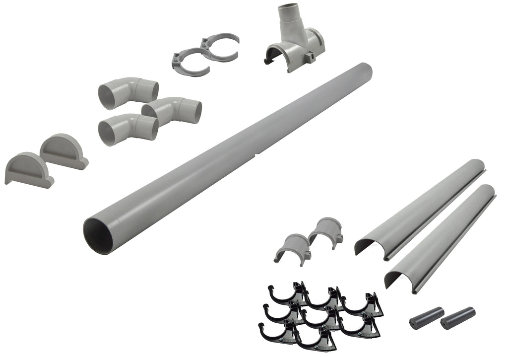 Karibu graue PVC-Dachrinne für Flachdach bis 265 cm Set J