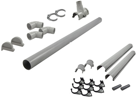 Karibu graue PVC-Dachrinne für Flachdach bis 265 cm Set J