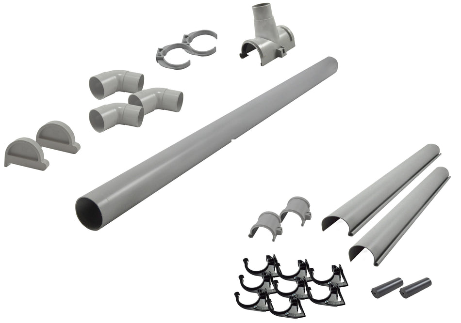 Karibu graue PVC-Dachrinne für Flachdach bis 265 cm Set J