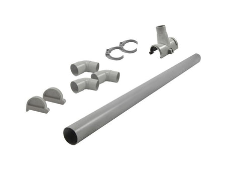 Karibu graue PVC-Dachrinne für Flachdach bis 265 cm Set J