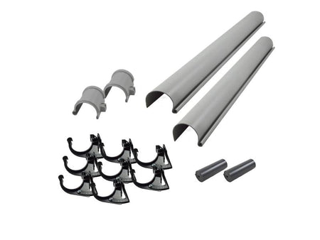 Karibu graue PVC-Dachrinne für Flachdach bis 555 cm Set P