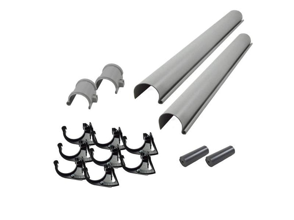 Karibu graue PVC-Dachrinne für Flachdach bis 555 cm Set P