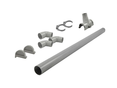 Karibu graue PVC-Dachrinne für Flachdach bis 555 cm Set P