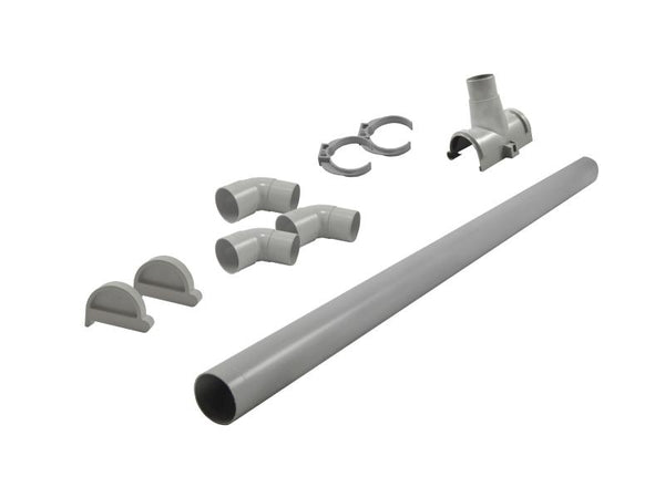 Karibu graue PVC-Dachrinne für Flachdach bis 555 cm Set P
