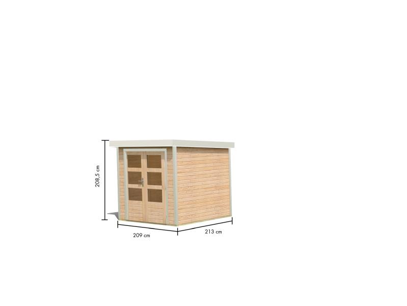 Karibu Hybrid Gartenhaus Jupiter 2 A naturbelassen/weiß