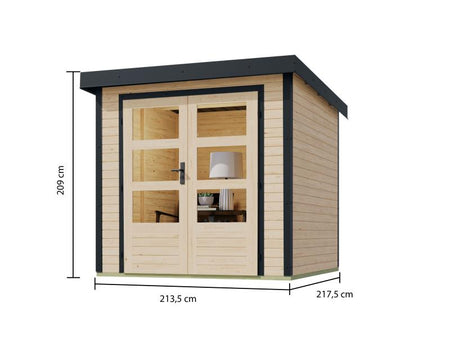 Karibu Hybrid Gartenhaus Jupiter 2 A naturbelassen/anthrazit