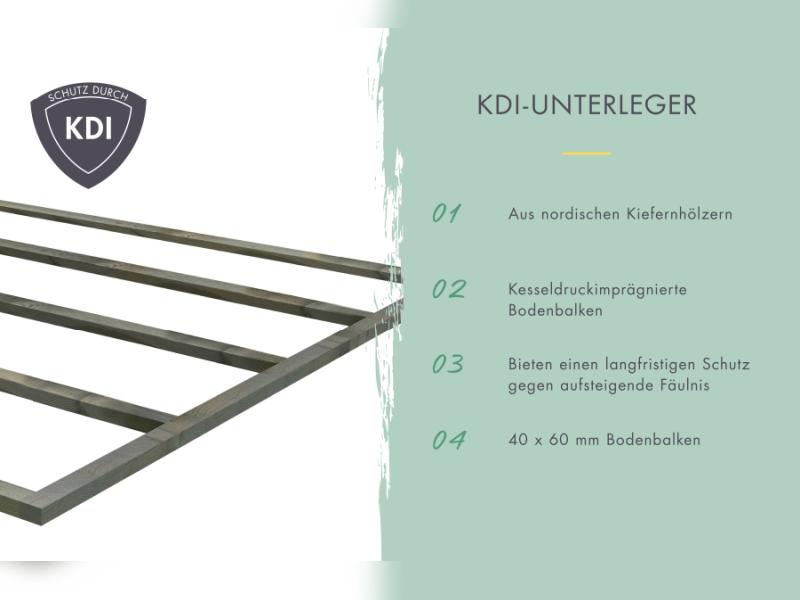 Karibu Hybrid Gartenhaus Jupiter 2 B terragrau/weiß
