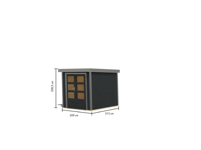 Karibu Hybrid Gartenhaus Jupiter 2 C anthrazit/graualuminium