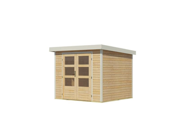 Karibu Hybrid Gartenhaus Jupiter 3 A naturbelassen/weiß