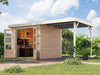 Karibu Hybrid Gartenhaus Jupiter 3 A naturbelassen/weiß inkl. 2,35 m Anbaudach