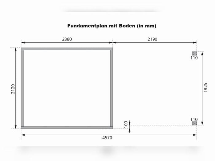 Karibu Hybrid Gartenhaus Jupiter 3 D wassergrau/anthrazit inkl. 2,35 m Anbaudach