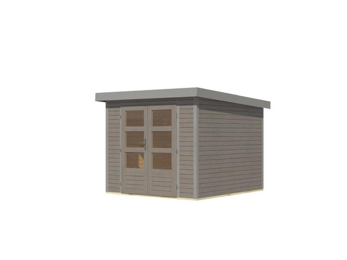 Karibu Hybrid Gartenhaus Jupiter 3,5 D wassergrau/graualuminium