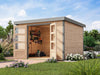 Karibu Hybrid Gartenhaus Jupiter 5 A naturbelassen/graualuminium