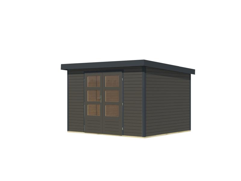 Karibu Hybrid Gartenhaus Jupiter 5 B terragrau/anthrazit