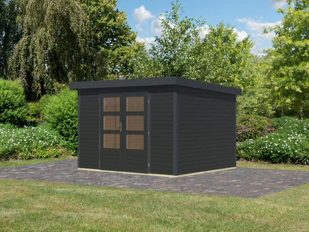 Karibu Hybrid Gartenhaus Jupiter 5 C anthrazit/anthrazit