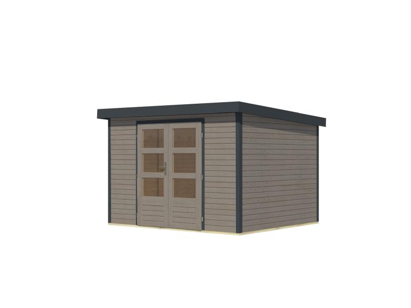 Karibu Hybrid Gartenhaus Jupiter 5 D wassergrau/anthrazit