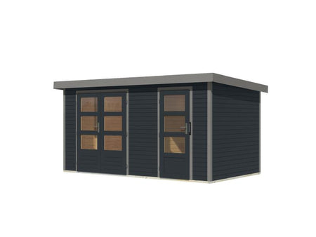 Karibu Hybrid Gartenhaus Merkur 1 C anthrazit/graualuminium