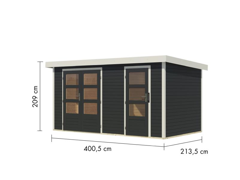 Karibu Hybrid Gartenhaus Merkur 1 C anthrazit/weiß