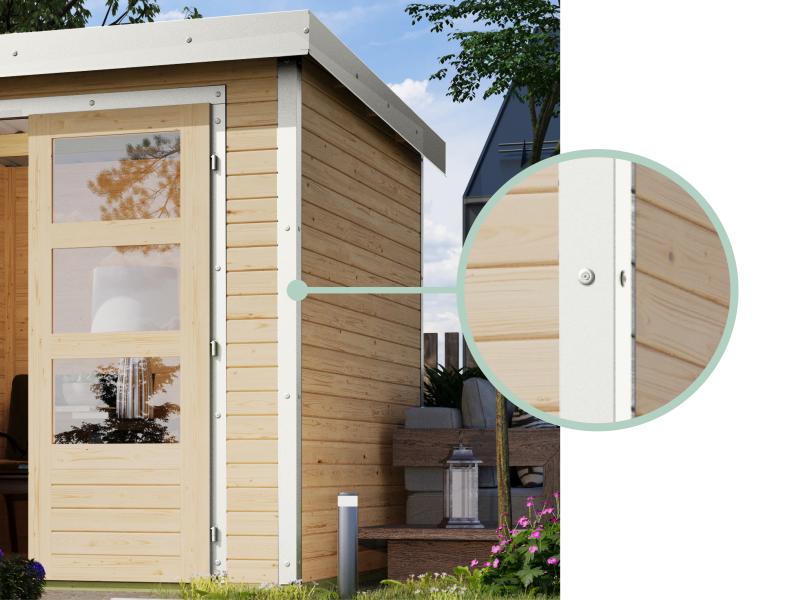 Karibu Hybrid Gartenhaus Merkur 1 C anthrazit/weiß