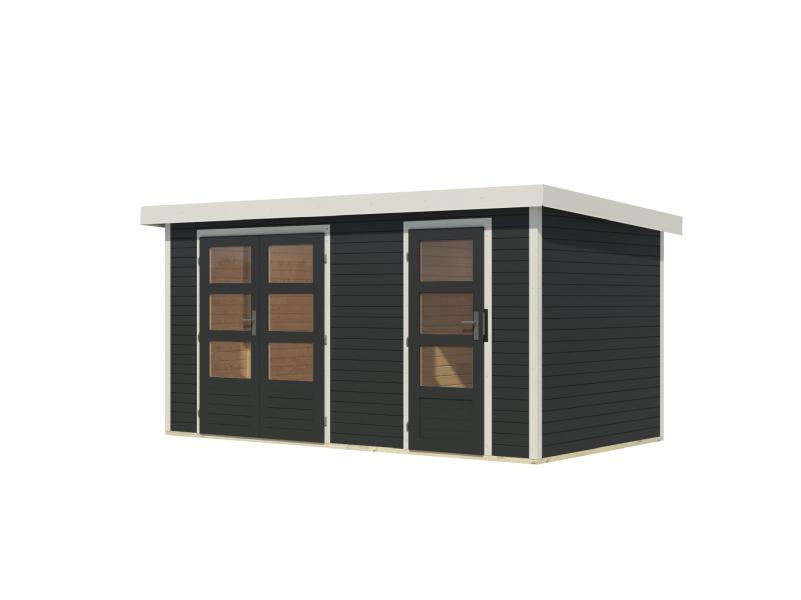 Karibu Hybrid Gartenhaus Merkur 1 C anthrazit/weiß