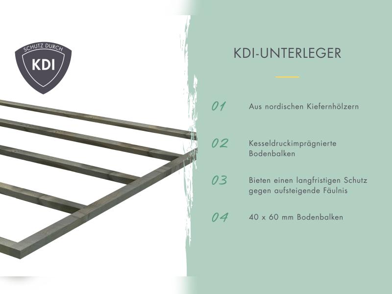 Karibu Hybrid Gartenhaus Pluto 6 A, naturbelassen/anthrazit inkl. 3 m Anbaudach