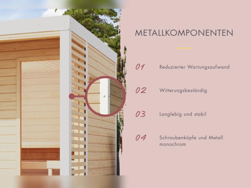 Karibu Hybrid Saunahaus Ares 1, anthrazit/weiß -ohne Ofen-