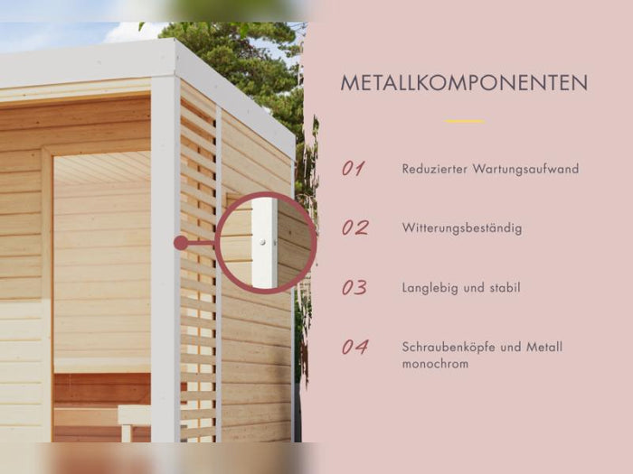 Karibu Hybrid Saunahaus Ares 1, anthrazit/weiß -ohne Ofen-