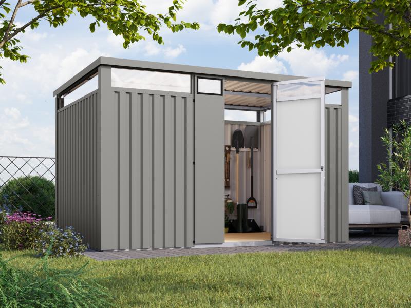 Karibu Metallgerätehaus Osten 3, graualuminium